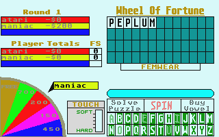 Wheel of Fortune atari screenshot